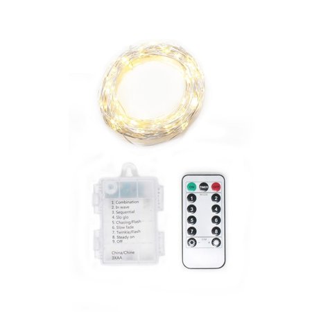 PERFECT HOLIDAY 100 LED Battery Operated String Light with remote Warm White 5128